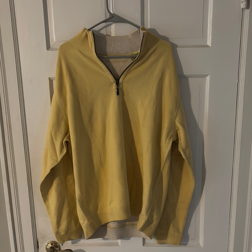 Tommy Bahama Yellow Zip Up Sweater